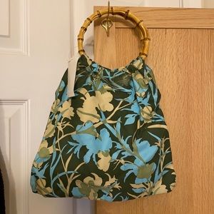 Retro Vintage-esque Floral Handbag Bamboo Style